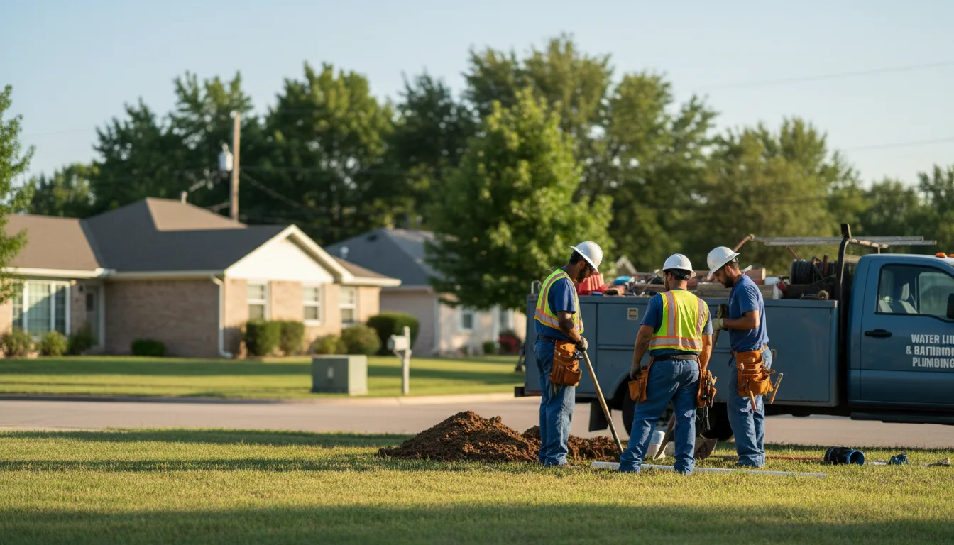 Residential water line and bathroom plumbing service in Sheldahl, IA